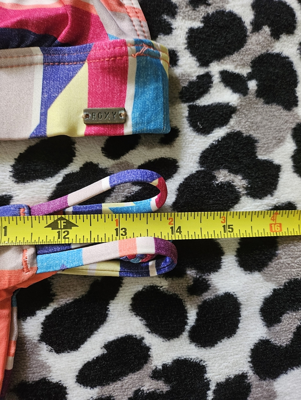 Y2K Roxy Colorful Vintage Triangle Bikini 2 pc 2000s Women's size Small Swim - Picture 7 of 10